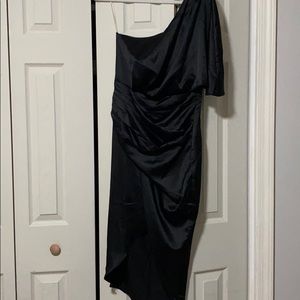 Vici black off shoulder drape dress size medium